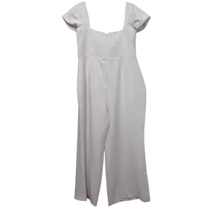 Abercrombie Fitch White Square Neck Wide‎ Leg Jumpsuit Women's XL thumbnail 5