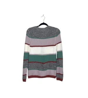 Maurices Henley Sweater Multicolor Striped V-neck Button Knit Pullover thumbnail 7