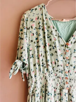 Reborn J Sunday Morning Dress Mint Floral Size 3X thumbnail 3