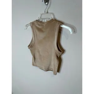 Skims Velour Sleep Set Sleeveless Crop Top Joggers Camel Beige‎ Womens Small thumbnail 6
