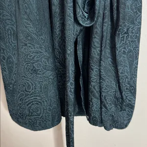 Gentle Fawn Sarina Black/Green Paisley Pattern Long Sleeve Wrap Mini Dress sz S thumbnail 8