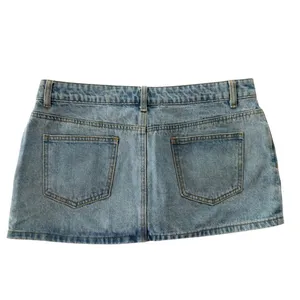 EDIKTED Chiara Micro Jean Skirt Size Large Denim Mini Cheeky thumbnail 4
