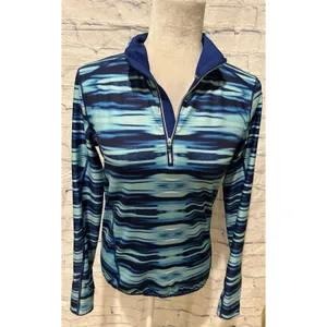 Lauren RALPH LAUREN ACTIVE Women's 1/4 Zip Athletic Top Blue/light blue Small thumbnail 2