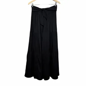 Patrons of Peace Womens S Black Wide Leg Palazzo Pants Tie Waist Boho Rayon thumbnail 2