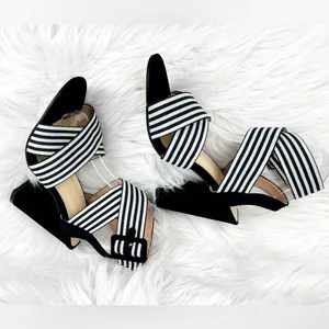 Women’s Stretch Canvas Chunky Heel Sandal With Buckle Size 39 (US 8.5) thumbnail 6