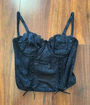 Victoria's Secret Black Lace Corset thumbnail 1