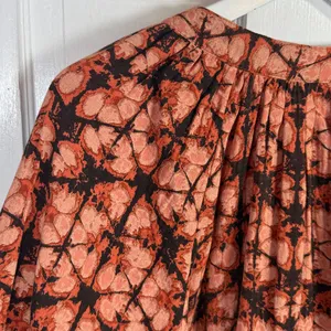 Anthropologie Porridge Peasant Blouse Top Smocked waistband Cuffs Tie W2056 Sz M thumbnail 8