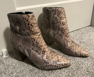 Marc Fisher Snake Print Booties thumbnail 1