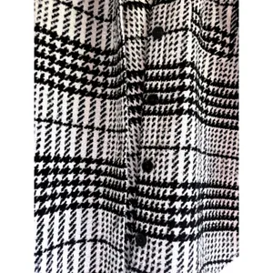 Express Womens Black White Houndstooth‎ Plaid Shacket Shirt Jacket Size M thumbnail 5