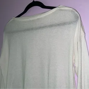 Jeanne Pierre Size M White Cashmere Blend Sweater Lightweight Knit Preppy thumbnail 7