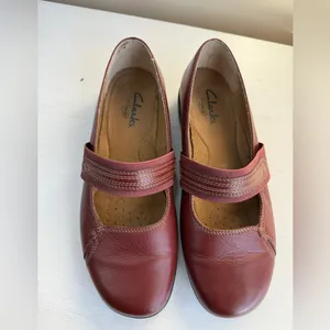 Clarks Active Air Burgundy Red Leather Mary Jane Shoes Women's 7W thumbnail 10