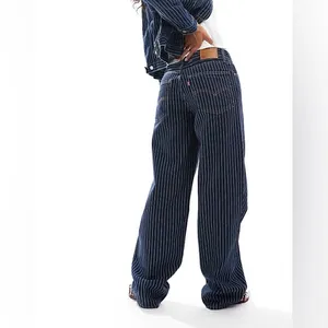 Anthropologie Levi’s Women’s Baggy‎ Pinstriped Dad Jeans Size 30x30 thumbnail 14