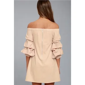 J.O.A. Kali Blush Pink Off-the-Shoulder Mini Dress Size Small‎ Bishop Sleeve thumbnail 2