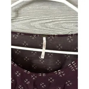 Free People Baby Dee Dress Maroon A Line Burgundy XS Retro‎ Geometric thumbnail 3