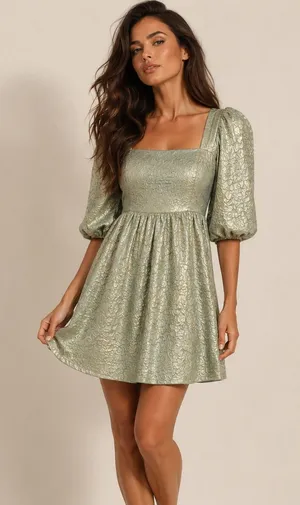 NWTs Impressions Mini Dress Metallic Glam Summer Party‎ Wedding Resort Cruise thumbnail 1