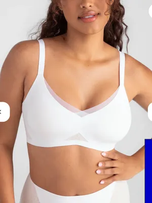 Honeylove White Lace Astral Crossover Lace Bra Original XL thumbnail 1