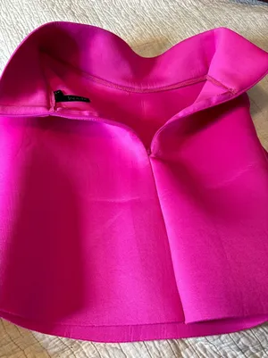 Trende Hot Pink Scuba Skater Skirt Mini A-Line Fuchsia Neoprene Small thumbnail 1