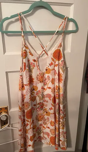 Strut & Bolt orange flower sun dress thumbnail 3