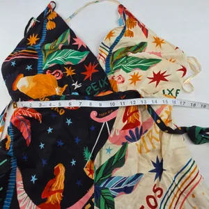 Farm Rio NWT Macacao Patch Zodiac Halter Jumpsuit Multi Color Astrological GG XL thumbnail 10