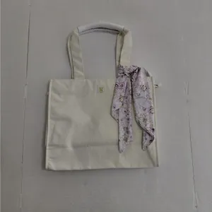 Victoria's Secret Large Ivory Jacquard Shoulder Canvas Tote Bag Work Travel thumbnail 16