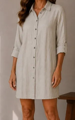 Life In‎ Progress Shirt Dress Tan thumbnail 1