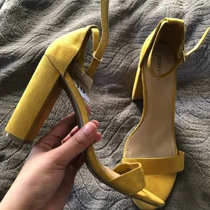 Merona • Block Heels • Mustard • Ankle Buckle • 10 thumbnail 1