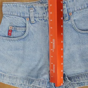 Vintage lei USA Made High Waisted 100% Cotton Denim Shorts 5 Jr. thumbnail 4