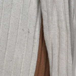 Madewell Re)sourced Ribbed Wool Alpaca Midi Sweater Dress Large Colorblock Tan L thumbnail 4