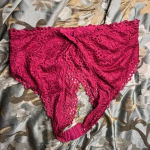 1X zenana outfitters pink magenta lace halter bralette thumbnail 1