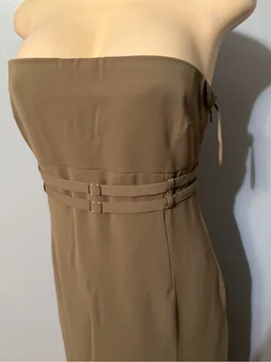4th & reckless Strapless Olive Midi Dress with Waistband Detail thumbnail 3