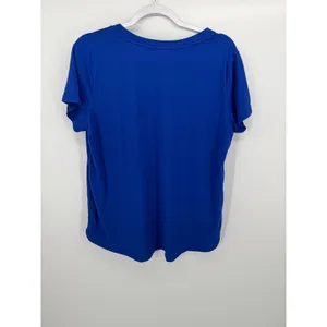 Femme by Tresics Royal Blue V Neck Pocket Tee Cobalt Womens XL thumbnail 4