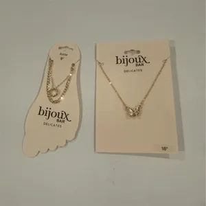 $28 Bijoux Bar Delicates Butterfly Necklace extended Layered Anklet Set Gold thumbnail 3