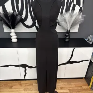 Sans Souci Black Cutout Maxi Dress Women's XS Sleeveless Bodycon Evening thumbnail 2