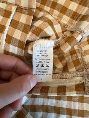Hayden Button Closure Stretch Checkered Pants thumbnail 8