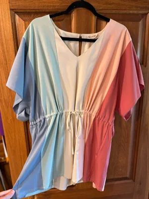 Aaron and Amber Color block romper thumbnail 1