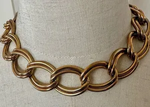 Gold tone chunky link necklace Gold thumbnail 1