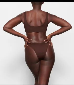 SKIMS NWT Swim Cheeky Tanga Bikini Bottoms cocoa Small NWT thumbnail 4