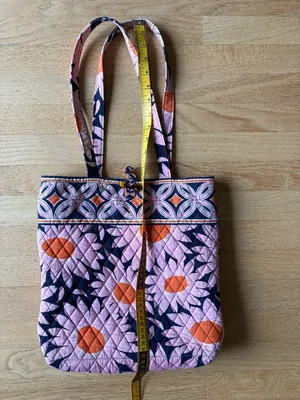 Vera Bradley Pink, Orange & Navy Quilted Floral Tote thumbnail 3