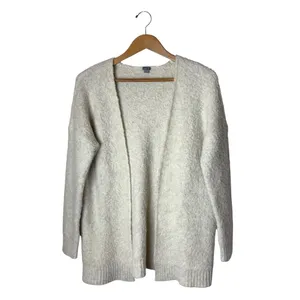 Aerie Sweater Women XS Ivory Boucle Wool Blend Open Front Cardigan Lounge Knit thumbnail 2