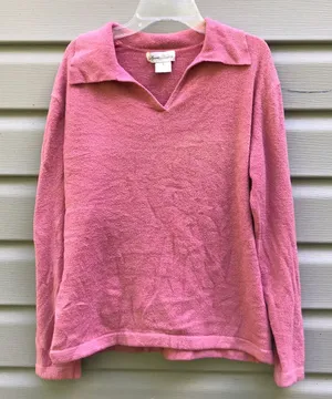 Collared Pullover Sweater Pink thumbnail 1