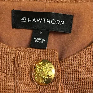 41 Hawthorne Rust Boucle Structured Knit Blazer Sz L Brown Size L thumbnail 5