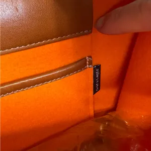 🧡 Graf Lantz Orange Felt Leather Trim‎ Tote Bag OS 🧡 thumbnail 7