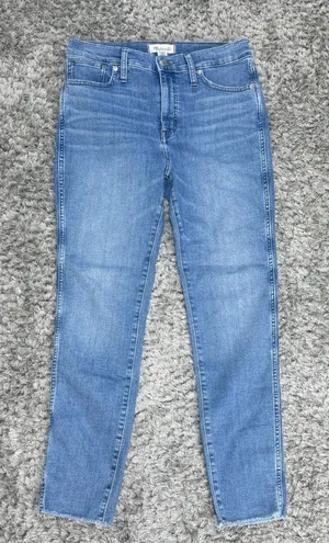Madewell Women’s Blue Jeans 10” High Rise Skinny Raw Hem Stretch Distressed 29 thumbnail 1