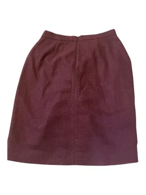 Banana Republic Deep Plum Tweed Faux Wrap Pencil Skirt - Size 4 thumbnail 2