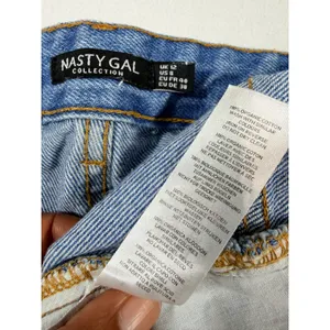 Nasty Gal Jeans Women 8 Blue Straight Leg Organic Cotton Denim High Rise thumbnail 11