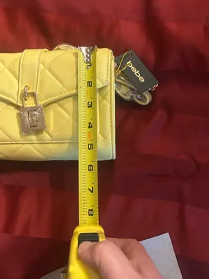 bebe Quilted Lemon Yellow Crossbody with Chain Detail thumbnail 11