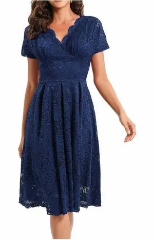 Women,s Floral Lace Midi Dress Size 2x. H thumbnail 1