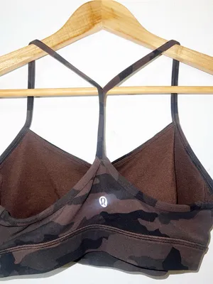 Lululemon Women's Camouflage Y Back Sports Bra - Black & Brown thumbnail 5