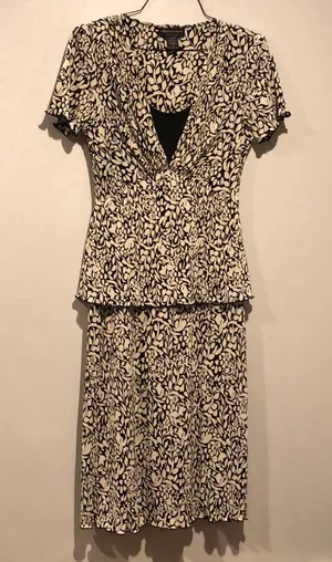 Vintage 90s Connected Apparel Black and White Ruffled Maxi Dress thumbnail 1