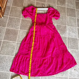 Merokeety Chic Fuchsia Midi Dress for Women thumbnail 4